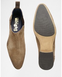 Мужские коричневые замшевые ботинки челси от Frank Wright