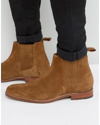 Мужские коричневые замшевые ботинки челси от Grenson