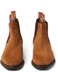 Мужские коричневые замшевые ботинки челси от Roland Mouret