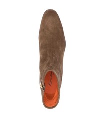 Мужские коричневые замшевые ботинки челси от Santoni
