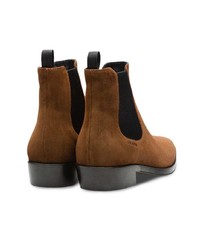 Женские коричневые замшевые ботинки челси от Prada