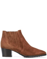 Женские коричневые замшевые ботинки челси от Tod's