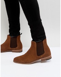 Мужские коричневые замшевые ботинки челси от WALK LONDON