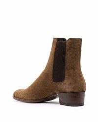Мужские коричневые замшевые ботинки челси от Saint Laurent