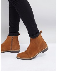 Мужские коричневые замшевые ботинки челси от Zign