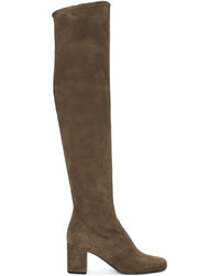 Женские коричневые замшевые ботинки от Saint Laurent