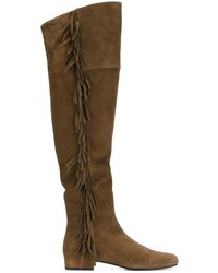 Женские коричневые замшевые ботинки от Saint Laurent