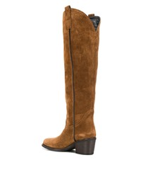 Коричневые замшевые ботфорты от Via Roma 15