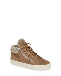 Коричневые замшевые высокие кеды