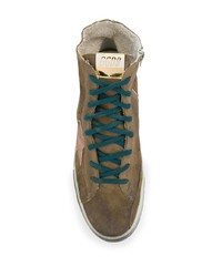 Мужские коричневые замшевые высокие кеды от Golden Goose