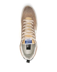 Мужские коричневые замшевые высокие кеды от Golden Goose