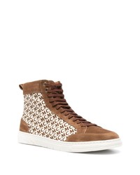 Мужские коричневые замшевые высокие кеды от MCM