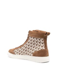 Мужские коричневые замшевые высокие кеды от MCM