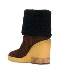 Женские коричневые замшевые зимние ботинки от Tod's