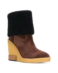 Женские коричневые замшевые зимние ботинки от Tod's