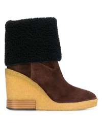 Женские коричневые замшевые зимние ботинки от Tod's