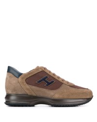 Мужские коричневые замшевые кроссовки от Hogan