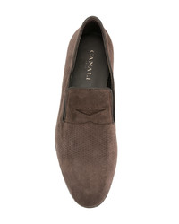 Мужские коричневые замшевые лоферы от Canali