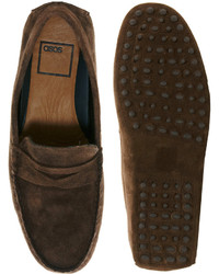 Мужские коричневые замшевые мокасины от Asos
