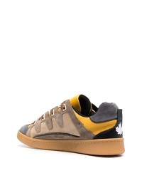 Мужские коричневые замшевые низкие кеды с принтом от DSQUARED2