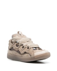 Мужские коричневые замшевые низкие кеды от Lanvin