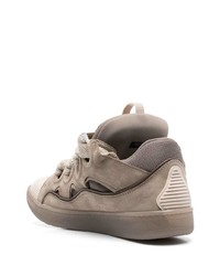 Мужские коричневые замшевые низкие кеды от Lanvin