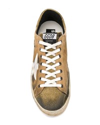 Мужские коричневые замшевые низкие кеды от Golden Goose Deluxe Brand