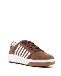 Мужские коричневые замшевые низкие кеды от DSQUARED2