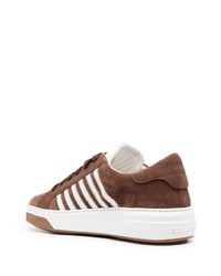 Мужские коричневые замшевые низкие кеды от DSQUARED2