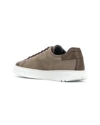 Мужские коричневые замшевые низкие кеды от Salvatore Ferragamo