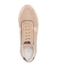 Мужские коричневые замшевые низкие кеды от Brunello Cucinelli