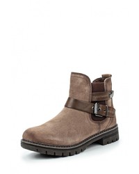 Коричневые замшевые полусапоги от Marco Tozzi