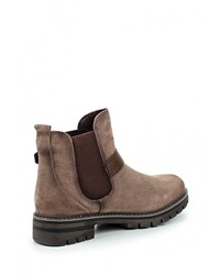 Коричневые замшевые полусапоги от Marco Tozzi