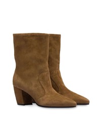 Коричневые замшевые полусапоги от Prada