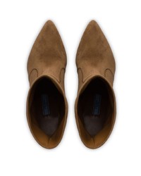 Коричневые замшевые полусапоги от Prada