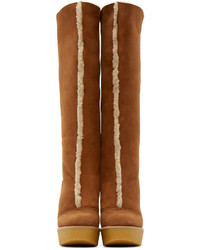 Коричневые замшевые полусапоги от Chloé