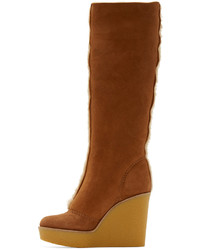 Коричневые замшевые полусапоги от Chloé