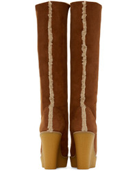 Коричневые замшевые полусапоги от Chloé