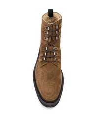 Мужские коричневые замшевые рабочие ботинки от Etro