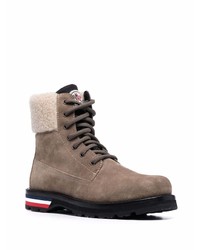 Мужские коричневые замшевые рабочие ботинки от Moncler