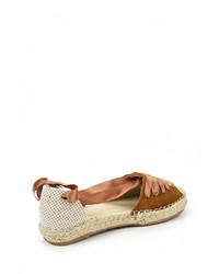 Коричневые замшевые сандалии на плоской подошве от PTPT