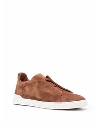 Мужские коричневые замшевые слипоны от Z Zegna