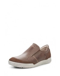 Мужские коричневые замшевые слипоны