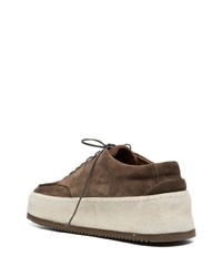 Коричневые замшевые туфли дерби от Marsèll