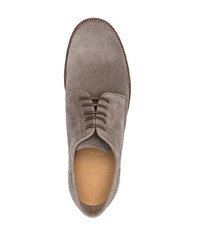 Коричневые замшевые туфли дерби от Brunello Cucinelli