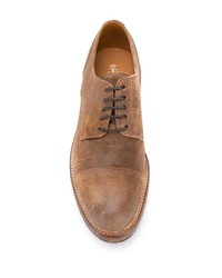 Коричневые замшевые туфли дерби от Brunello Cucinelli