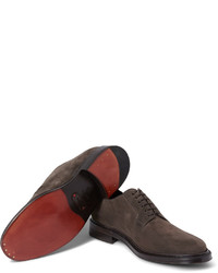 Коричневые замшевые туфли дерби от Brioni