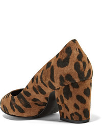 Коричневые замшевые туфли с леопардовым принтом от Pierre Hardy