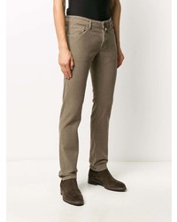 Мужские коричневые зауженные джинсы от Jacob Cohen