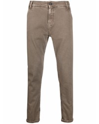 Мужские коричневые зауженные джинсы от Pt01